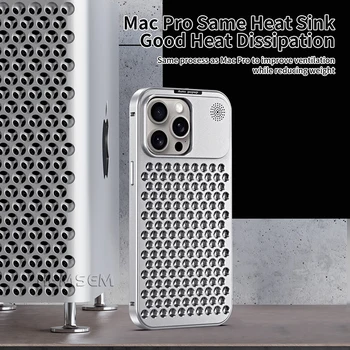 Металлический теплоотводящий чехол для телефона iPhone 13 12 14 15 Pro Max P Охлаждающий ароматизатор Съемная алюминиевая полая противоударная крышка