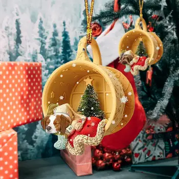 Милые Собаки Подвески В виде Рождественского Дерева Рождественские Украшения 2023 Веселое Рождественское Украшение для Дома Noel Navidad Подвесной Кулон