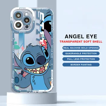Милый Чехол Disney Stitch Angel Eye Для Apple iPhone 14 13 11 Pro Max 12 7 8 Plus XR X XS 6 6S SE С Прозрачным Мягким Чехлом Funda Для Телефона