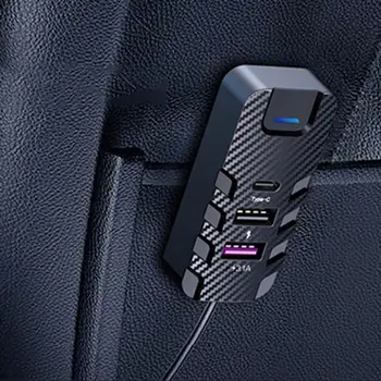 Многофункциональное полупрозрачное автомобильное зарядное устройство на заднем сиденье с MP3-плеером Bluetooth-h, FM-передатчиком, портативным адаптером для зарядки в автомобиле мощностью 5 Вт