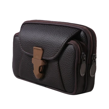 Многофункциональные кожаные поясные сумки, однотонная мужская поясная сумка в деловом стиле, чехол для бумажника с горизонтальным и вертикальным разрезом, кошелек