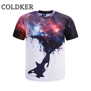Мужская летняя рубашка COLDKER с 3D цифровой печатью, повседневная одежда, уличная одежда для мужчин, топы с короткими рукавами