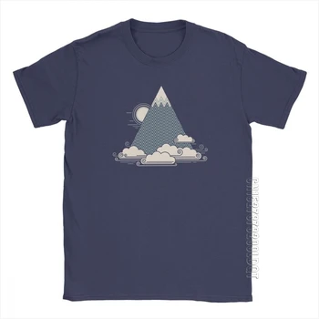 Мужская футболка Cloud Mountain Hiking Travel Sunrise Outdoors Explore Nature Базовые Футболки Одежда С круглым вырезом Хлопчатобумажный Дизайн Футболки