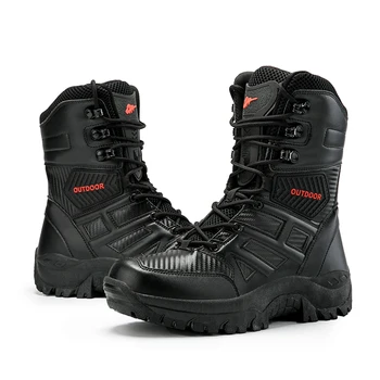Мужские кожаные ботинки Водонепроницаемая армейская рабочая обувь для горных боев, тактические военные мужские ботинки De Seguridad, Бесплатная Доставка, большие размеры
