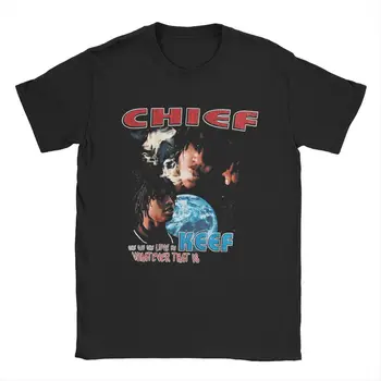 Мужские футболки Chief Keef Rapper, Хлопчатобумажная одежда, забавные футболки с круглым вырезом и коротким рукавом, идея подарка, футболки