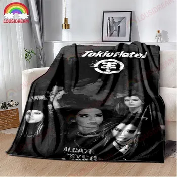 Музыкальная группа Фланелевое одеяло с 3D принтом Tokio Hotel, Покрывало для пикника, Домашнее дорожное одеяло, Подарок на День рождения, Покрывало для дивана