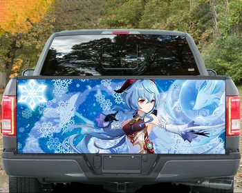 наклейка с рисунком удара ganyu Genshin, наклейка на заднюю дверь грузовика, внедорожника, наклейка на багажник автомобиля, пользовательская графическая наклейка