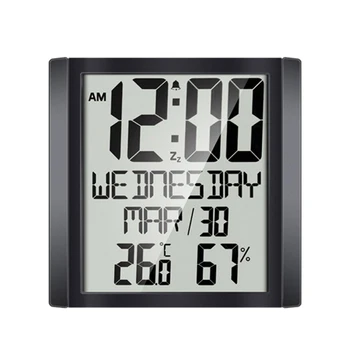Настенные часы с экраном, домашний измеритель температуры и влажности, будильник, Цифровые электронные часы для гостиной