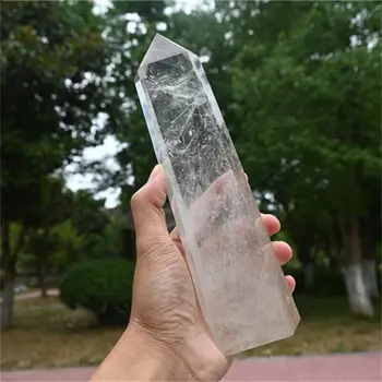 Натуральный Прозрачный кварцевый кристалл Обелиск Хрустальная башня Точка исцеления жезлом Рейки