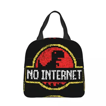 Нет Интернета, сумки для ланча с логотипом динозавра, термосумка, Многоразовый парк Юрского периода, Большая сумка для ланча, сумка для еды, дорожная сумка