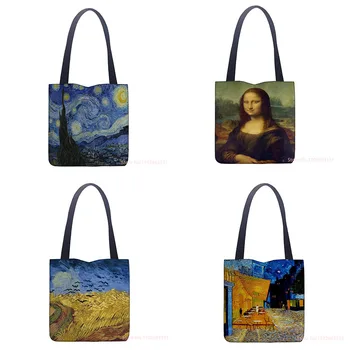 Новая сумка-тоут с картиной маслом Ван Гога, модная дорожная сумка в стиле ретро, женская портативная Эко-сумка для покупок, высококачественная складная женская сумка
