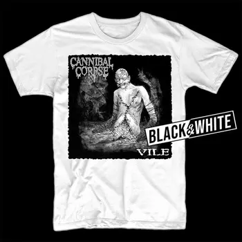 Плакат Cannibal Corpse Vile, обложка альбома, футболка с металлической музыкой в стиле хард-рок, Все размеры S-5Xl, мужская, Черная, белая