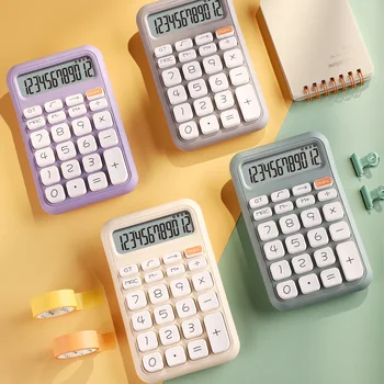 Портативный калькулятор Новый простой однотонный Механическая клавиатура Компьютерные студенты Милый дорогостоящий электронный калькулятор