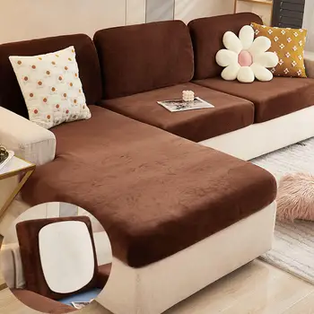 Простой Бархатный Утолщенный чехол для подушки сиденья дивана Прочный Противообрастающий Съемный, легко Моющийся Эластичный чехол для защиты мебели