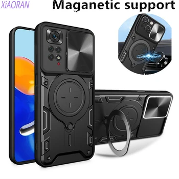 Противоударный магнитный чехол для Xiaomi, поворотная подставка на 360 градусов, 13, 11 T, 12 Lite, Redmi Note 12,11,10,10,10C, A1, A2, 9C, 11A, POCO C4