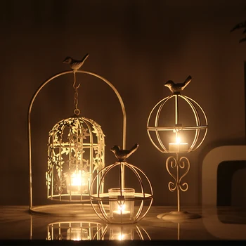 Птичья клетка кованый подсвечник в стиле вестерн ретро украшения для свечей