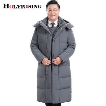 пуховики для мужчин, длинные утепленные теплые пальто, зимние пуховики на молнии, удобные ветрозащитные повседневные пальто с капюшоном 19620