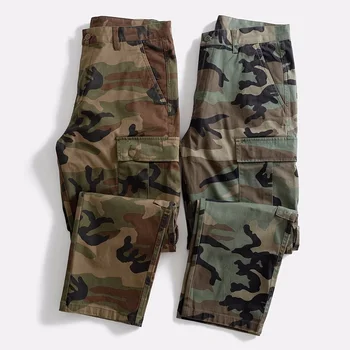 Ретро Тяжелые мужские брюки-карго, тактические военные камуфляжные брюки, модные уличные повседневные брюки с несколькими карманами