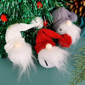 Рождественские Колокольчики с гномами, Безликий Старик, Плюшевые подвески, украшения для Рождественской елки, Детские подарки, Украшения для домашнего фестиваля.