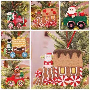 Рождественские подвески из мягкой глины, конфетный шлейф, многоцветный подвесной орнамент, сувениры для фестиваля Санта-Клауса, Рождественская елка, фестиваль декора