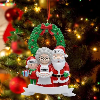 Рождественские подвесные украшения Персонализированное Семейное украшение на елку, Подвеска, Декор для вечеринки, Семейное название 