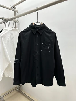 Рубашки Fashoin MMSIX, рубашки с длинными рукавами и квадратными рисунками, рубашки высокого качества, мужские и женские свободные рубашки, пальто