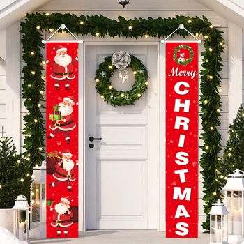 Санта-Клаус Рождественский Дверной Баннер Веселые Рождественские Украшения Для Дома 2023 Navidad Kerst Noel Natal Рождественские Дверные Украшения Декор