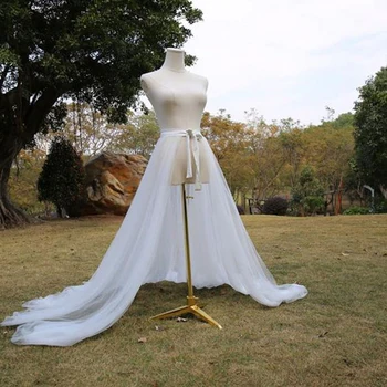 Свадебная юбка со съемным шлейфом в стиле Бохо, Съемная юбка для платьев, Пляжная свадебная верхняя юбка