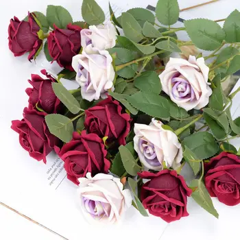 Свадебные украшения для дома Velvet Rose, имитация цветов на День Святого Валентина, искусственные цветы