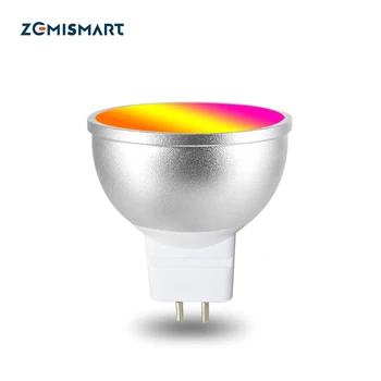 Светодиодная лампа Zemismart Tuya WiFi RGBCW MR16 Работает с Alexa Google Home Голосовое управление Таймер управления приложением Smart Life 12 В