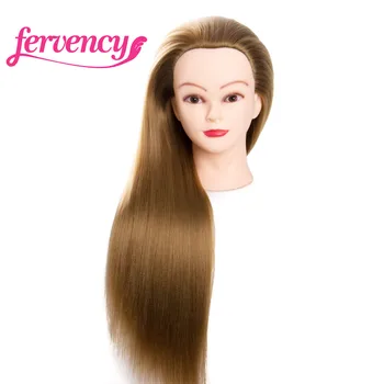 Синтетическая Тренировочная голова манекена, кукла Maniqui для парикмахеров-париков, 65 см, прически для волос, обучение парикмахерскому искусству, Золотистый