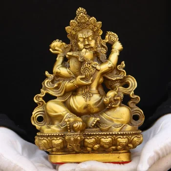 Скульптуры из чистой меди, Орнамент Бога Богатства, Тантрический Тибетский Орнамент с Пятью Фамилиями, Бронзовая Статуя Бога богатства