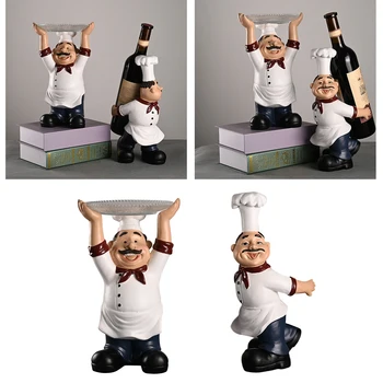 Статуя шеф-повара Украшает Фигурки Сервировочный поднос Rsein Скульптура для кухни Дома