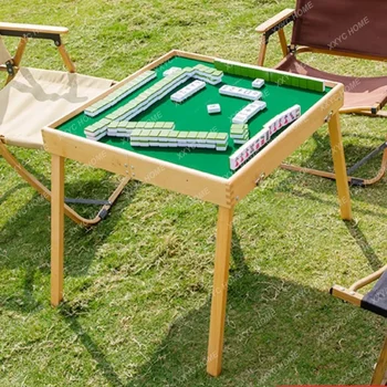 Стол для маджонга для путешествий в кемпинге, Складной Портативный Обеденный стол, Удобный для хранения, Переносная доска для спальни из массива дерева, игра Маджонг
