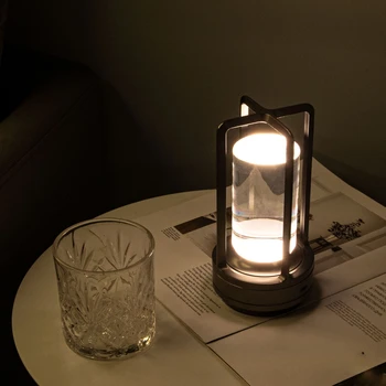 Трансграничная минималистичная ретро-настольная лампа для зарядки через USB, прикроватная лампа для спальни, креативная маленькая ночная лампа, украшение ресторана, банкомат