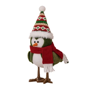 Украшение в виде лампы с птицей, Рождественское настольное плюшевое украшение, фигурки кукол