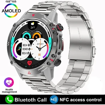 Умные часы для мужчин, новые умные часы для мониторинга сердечного ритма, Bluetooth-вызов, 100 + Спортивный режим, военный Прочный NFC для Android