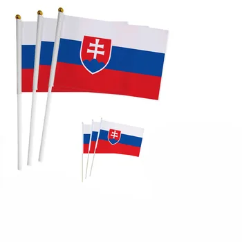 Флаг Z-ONE 100шт Ручной Флаг Словакии 14 *21 см Словацкий Национальный ручной Развевающийся Маленький флаг Декор из маленьких развевающихся флагов