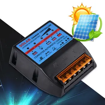 Фотоэлектрический контроллер питания с защитой от тока 12/24 В, Солнечная панель, самоадаптирующийся ЖК-регулятор, Солнечный контроллер