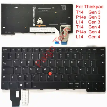 Французская клавиатура Azerty с подсветкой для Lenovo Thinkpad T14 Gen 3 4 / P14s Gen 3 4 / L14 Gen 3 4 Gen3 Gen4 G3 G4 BE FR