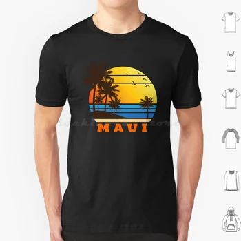 Футболка Maui Мужчины Женщины Дети 6Xl Мауи Гавайи Остров Красоты Океанские Волны Солнце Тропическая Вода Пляж Серфинг Синий Отпуск