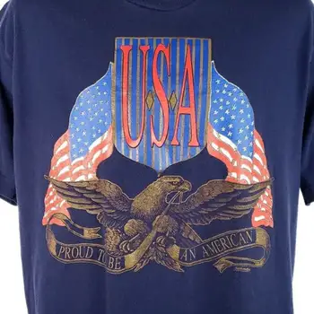 Футболка United States Bald Eagle Винтаж 90-х годов, Гордящаяся Тем, Что является Американским Флагом, Сделано В США, Мужской Размер XL