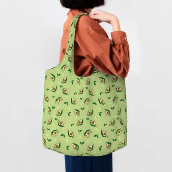 Хозяйственная сумка с рисунком авокадо, женская холщовая сумка-тоут, портативные фруктовые веганские сумки для покупок, сумки для фотографий