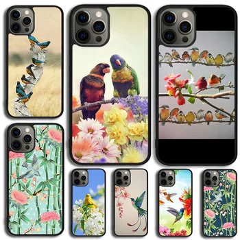 Чехол для Телефона Garden Birds Для iPhone 15 6S 7 8 Plus X XS Max XR 14 13 12 Mini 11 Pro Max SE 2020 Cover Shell coque