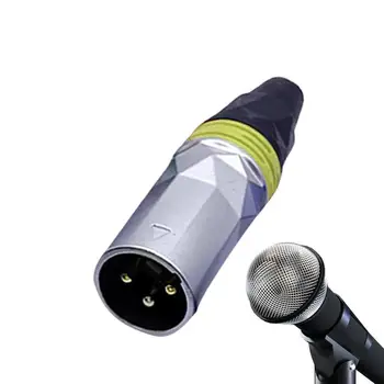 Штекер XLR 3-контактный Штекерный разъем XLR Аудио Штекерный разъем Аудио Профессиональный разъем для микрофона Хромированный штекер XLR-F