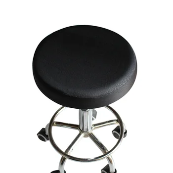 эластичный чехол для подушки сиденья барного стула толщиной 33 см, хлопковый чехол для стула, круглый протектор для стула (черный)
