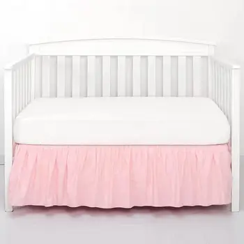 Юбка для кроватки премиум-класса, мягкая эластичная юбка для детской кроватки для спальни, простая установка, пылезащитный чехол, плиссированное постельное белье для малышей для мальчиков