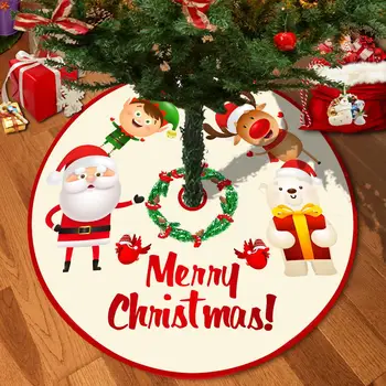 Юбка с принтом Рождественской елки в виде Снежинки, Санта-Клауса, коврик для нижнего декора, С Рождеством Христовым, Украшения для домашней вечеринки, Рождественская елка