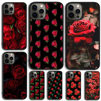 Ярко-Красные Розы Чехол Для Телефона iPhone 14 15 13 12 Mini XR XS Max Чехол Для Apple 11 Pro Max 8 7 Plus SE2020 Coque